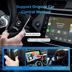 2 in 1 AI Box Mini Adapter Wired to Wireless Carplay&Android Auto Compatible with 99% of Cars Plug and Play WiFi Smart Dongle