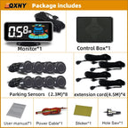 8 Parktronic Parking Sensors Kit Reversing Front and Rear Car Backup Radar Detector Backing Assistance Sound Aler AID