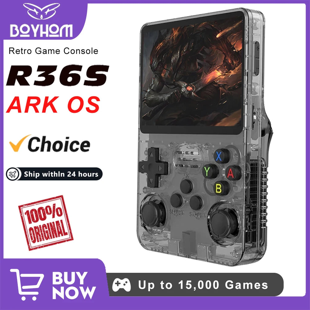 BOYHOM 256G 128G R36S Retro Handheld Game Console Linux System 3.5 Inch IPS Portable Pocket Player 64GB Video Gaming Kids Gifts Imagen principal del producto