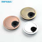 50/53/60mm Office Table Wire Hole Covers Computer Desk round metal decoration box Furniture Hardware Fittings