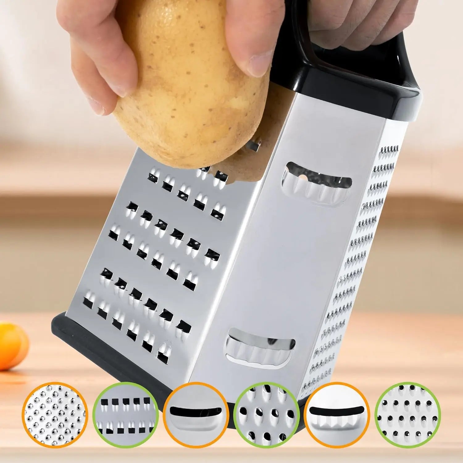 Multifunctional Vegetables Box Grater Stainless Steel 6 Sides Slicer Shredders Manual Cheese Potato Graters Kitchen Accessories Imagen secundaria del producto
