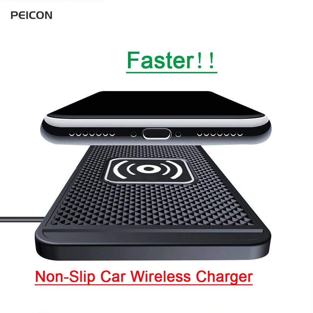 Car Wireless Charger Non-Slip Pad Silicone Fast Charging Wireless Charger for Car for IPhone 15 14 Xiaomi Huawei Samsung S23 S22 Imagen principal del producto