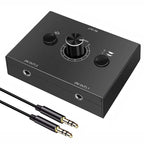 4 Way/2 Way 3.5mm Stereo Audio Switcher Bi-Directional Audio Switch Splitter Box 2 In 1 Out 4 In 1 Out with Mute Button