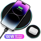 New Wireless Charger For iPhone 17 16 15 14 13 Pro Max Induction Fast Charging Pad Dock Station For Samsung S24 Xiaomi Huawei