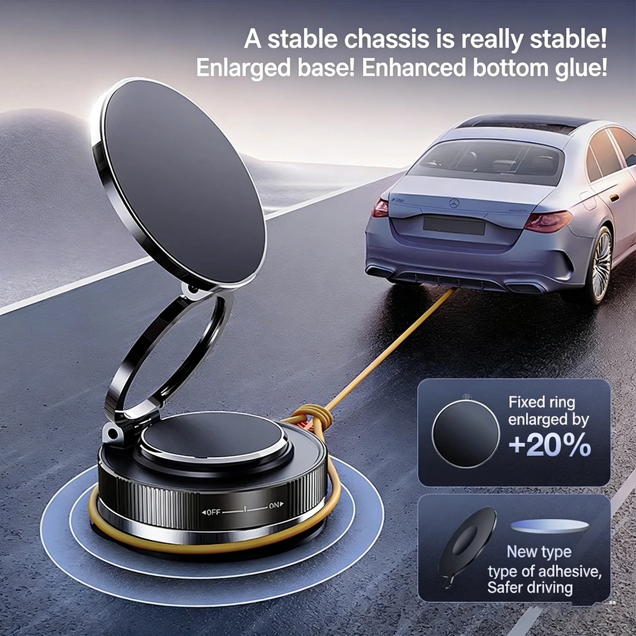Magnetic Phone Holder for car 360° Rotatable Foldable & Adjustable Magnetic Car Mount ,Suction Cup Phone Holder for Car/Mirror