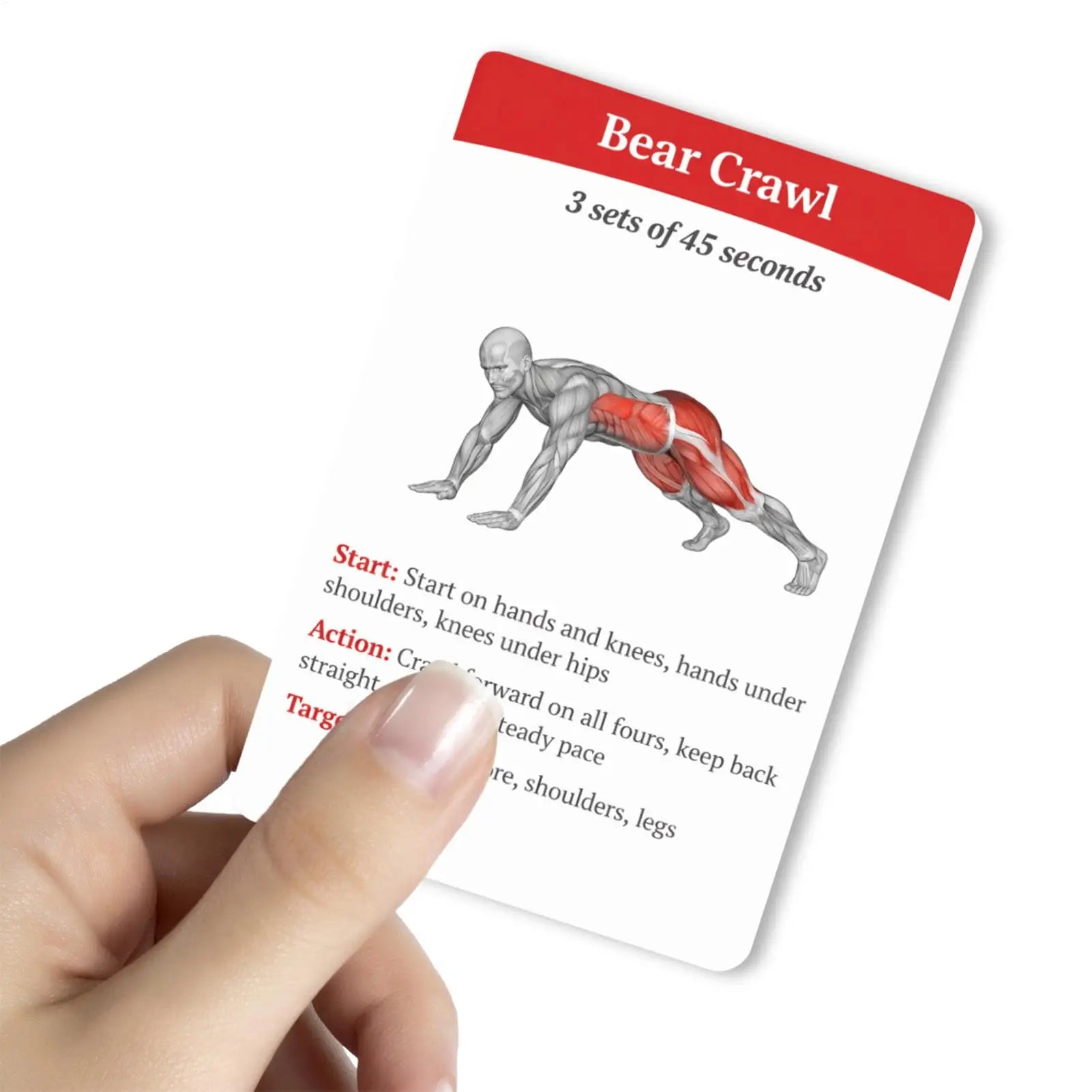 Workout Cards Deck 36 Pieces High-Definition Portable Cards Training Exercises Guide for Women Men Beginners Home Gym Outdoor