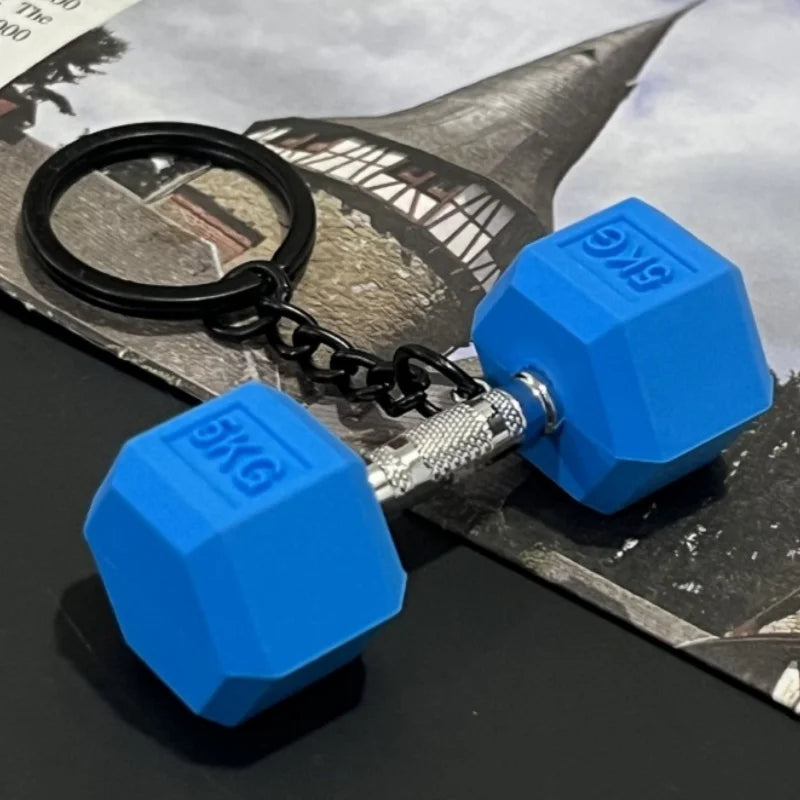 New Barbell Keychain DlY Silicone Dumbbell Keychain Gym Gifts for Gym Lovers Fitness Trainer Gift Backpack Car Key Pendant