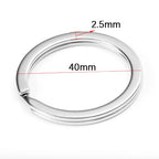 20pcs Stainless Steel Key Rings 20/25/28/30/35mm Round Flat Line Split Rings Keyring for Jewelry Making Keychain DIY Findings