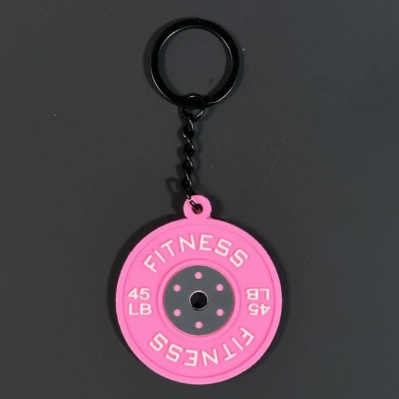 New Barbell Keychain DlY Silicone Dumbbell Keychain Gym Gifts for Gym Lovers Fitness Trainer Gift Backpack Car Key Pendant