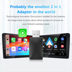 2 in 1 AI Box Mini Adapter Wired to Wireless Carplay&Android Auto Compatible with 99% of Cars Plug and Play WiFi Smart Dongle