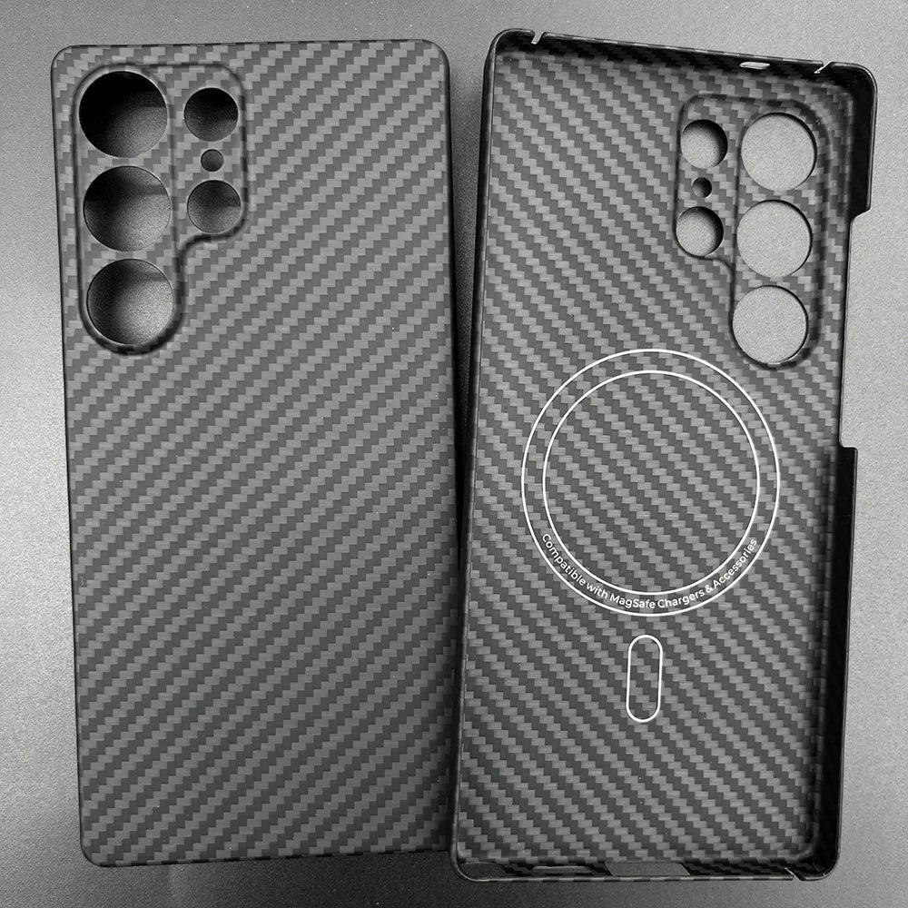 Carbon Fiber Case For Samsung Galaxy S25 Ultra/S25+/S25/S25 Edge Lens Camera Protection Aramid Fiber Cover Lightweight Slim Case