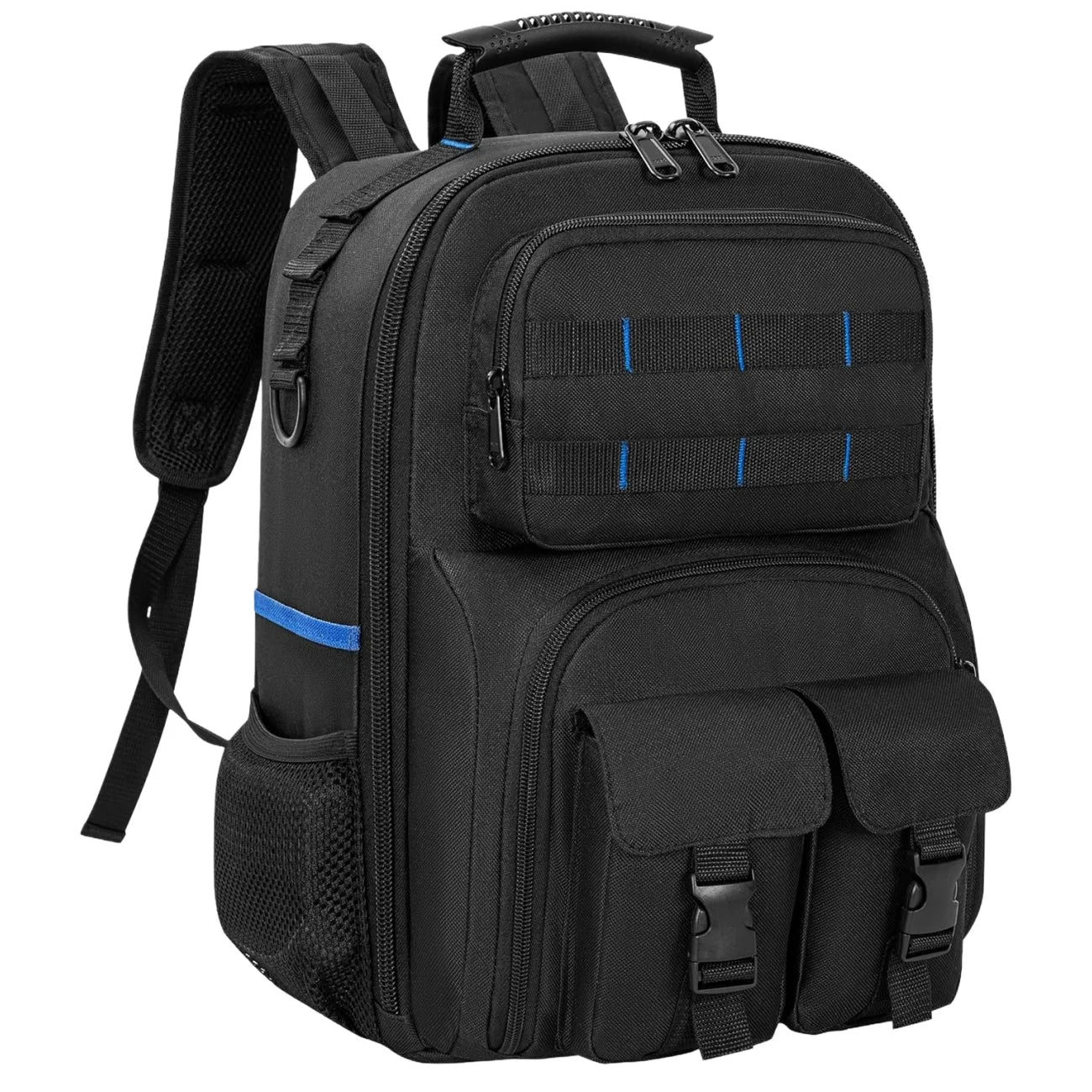 Tool Backpack, Heavy Duty Tool Bag with Padded Shoulder and Removable Tool Organizer, Water-Resistant Work Backpack, for Electricians Imagen secundaria del producto