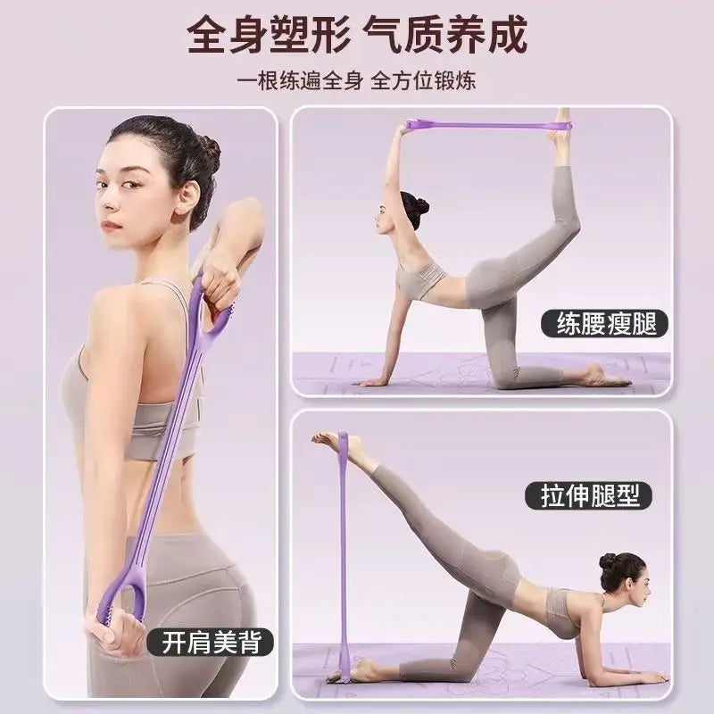 8 Fitness Workout Resistance Band Arm Back Shoulder Exercise Elastic Training Band Yoga Pilates Physical Therapy Equipment