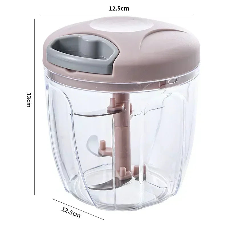 500/900ML Rope Grinder Vegetable Cutter Kitchen Garlic Puller Minced Garlic Chili Fruit Puree Garlic Mixer Rotary Food Processor