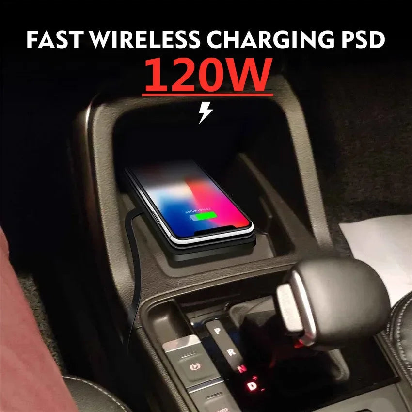 120W Wireless Charger Car Silicone Pad Stand For iPhone 17-12 Xiaomi Samsung Huawei Mobile Phone Fast Car Wireless Charging