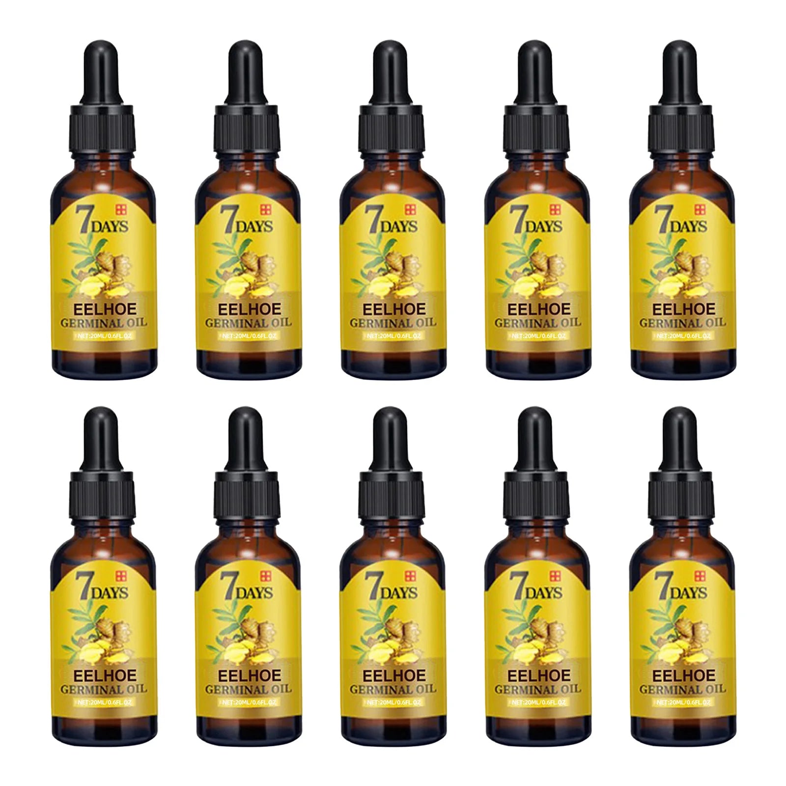 EELHOE 20ml Ginger Hair Growth Oil Strengthening Scalp Nourishing Hair Roots Anti Loss Fuller Care Hairs Essence for Women Men