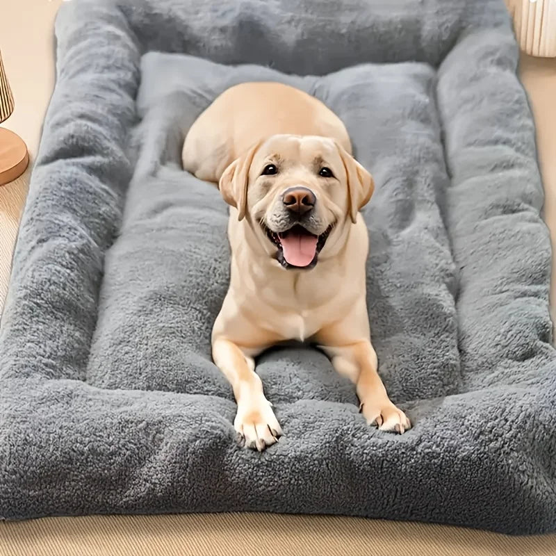 Oversized Plush Dog Cat Bed Sofa Crate Pad Ultra Soft Polyester Pet Mat for All Size Cats Dogs Adorable Rectangle Couch Imagen principal del producto