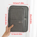 Travel Document Organizer - Waterproof Passport Holder with RFID Blocking, Multi-Card Slots & Zipper Pocket for Airplane/Train