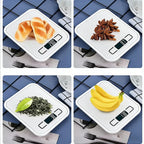 Digital Kitchen Scale 10/5kg-1g LED Display Stainless Steel Panel Electronic Scales for Home Food Snacks Weighing Baking Tools
