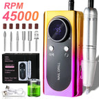 45000RPM Electric Nail Drill File Rechargeable Electric Nail Polishing Machine for Acrylic Gel Dip Powder Manicure Pedicure Tool