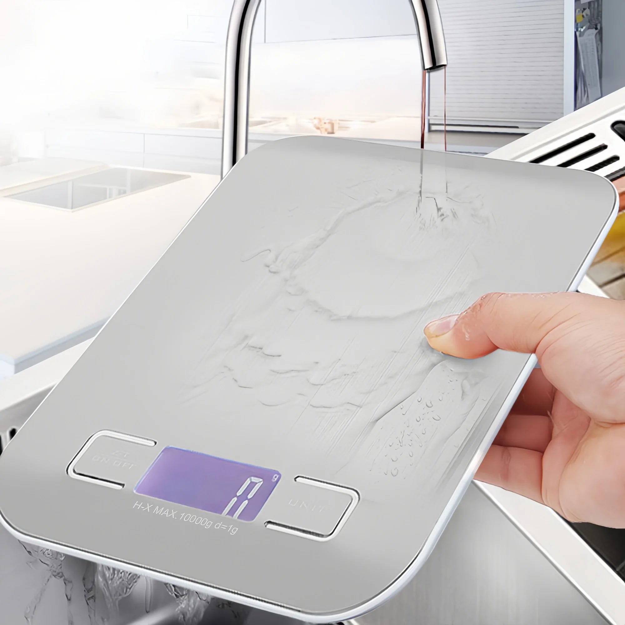 Digital Kitchen Scale 10/5kg-1g LED Display Stainless Steel Panel Electronic Scales for Home Food Snacks Weighing Baking Tools Imagen principal del producto