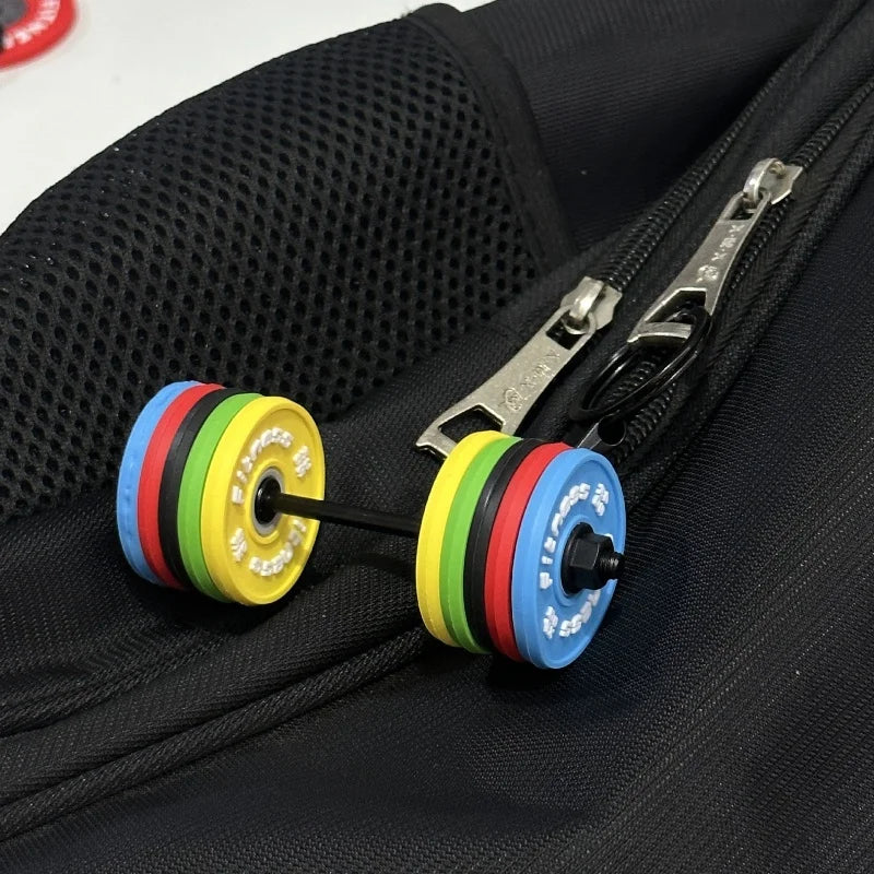 New Barbell Keychain DlY Silicone Dumbbell Keychain Gym Gifts for Gym Lovers Fitness Trainer Gift Backpack Car Key Pendant