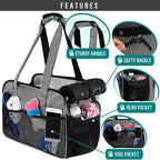 Small Dog Purse Carrier, Soft-Sided Pet Carrier Bag with Pockets, Portable Puppy Cat Travel Handbag Tote, Airline Approved Breat