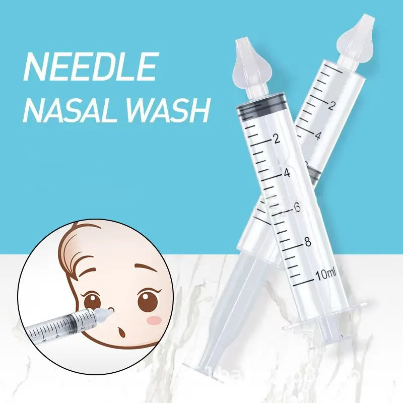 Baby Nose Cleaner 2Pcs Nasal Washer Needle Tube Washer 10ML Infant Nasal Aspirator Cleaner Syringe Washing Baby Care Tools Imagen secundaria del producto