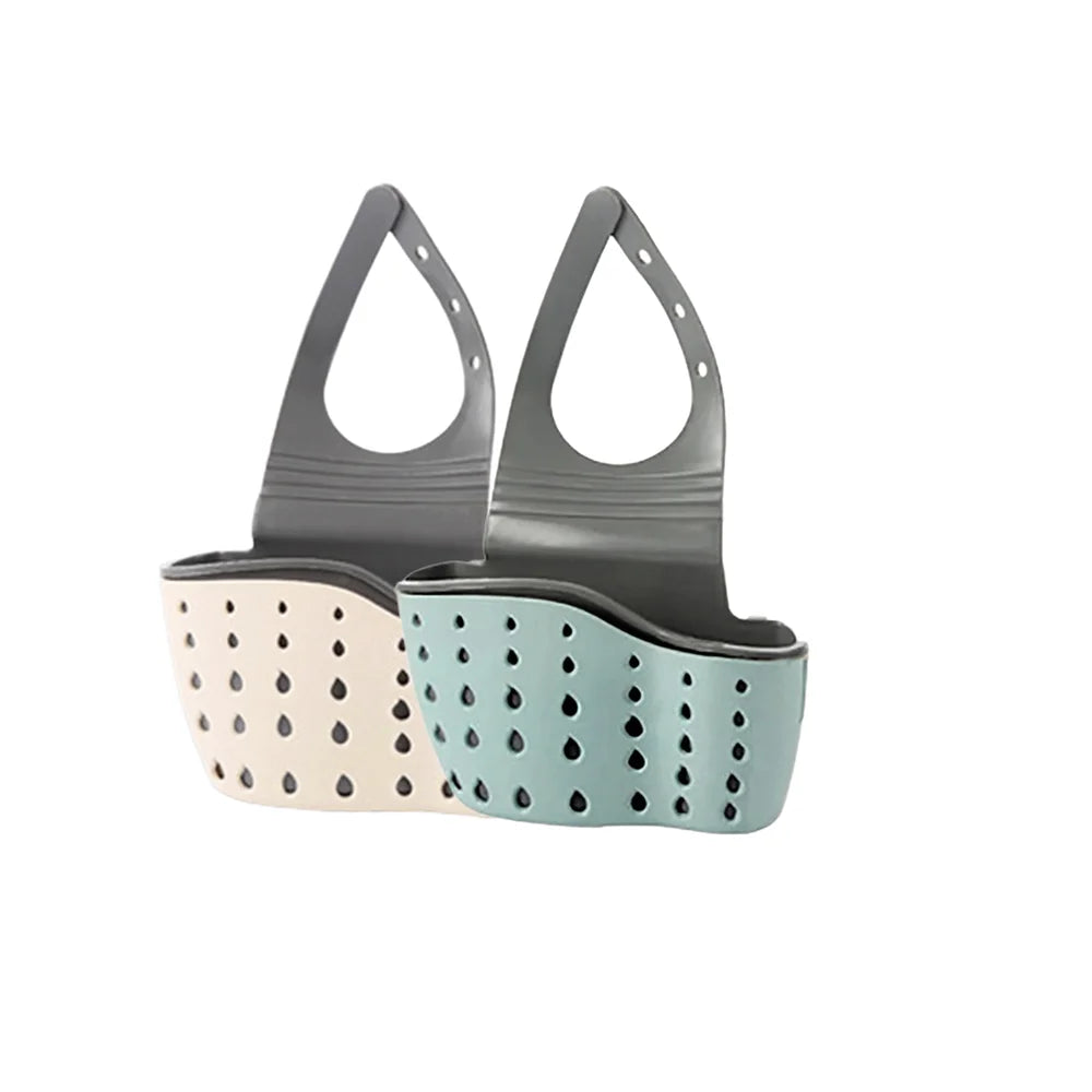 Home Storage Drain Basket Kitchen Sink Holder Adjustable Soap Sponge Shlf Hanging Drain Basket Bag Kitchen Accessories