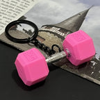 New Barbell Keychain DlY Silicone Dumbbell Keychain Gym Gifts for Gym Lovers Fitness Trainer Gift Backpack Car Key Pendant