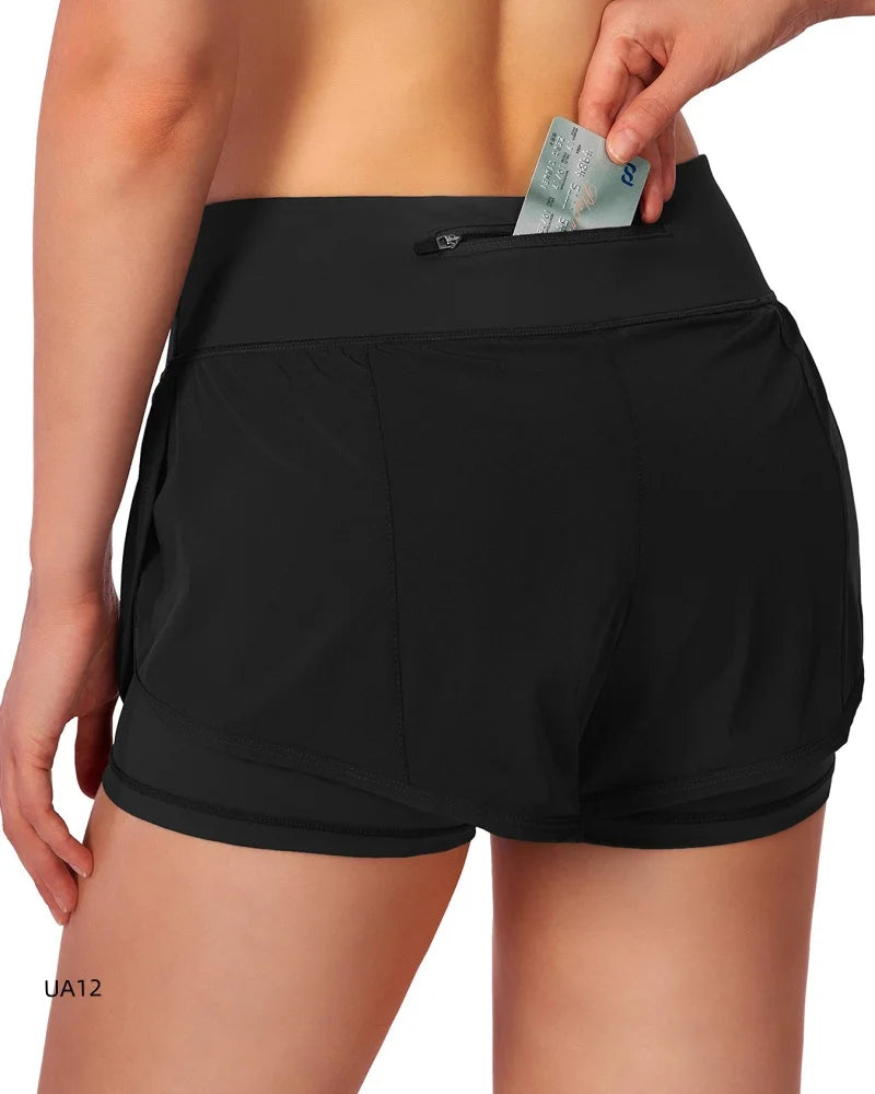 High Waist Breathable Yoga Shorts for Women Elastic Fitness Exercise Running Gym Training Daily Wear Sportswear Secondary image