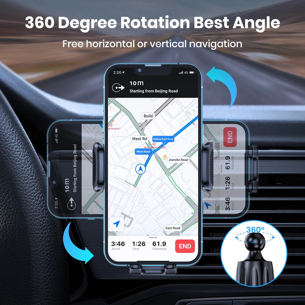 TOPK Car Phone Holder Air Vent Suction Cup Mount for iPhone Xiaomi Samsung Auto Mobile Support GPS Stand Dashboard Bracket