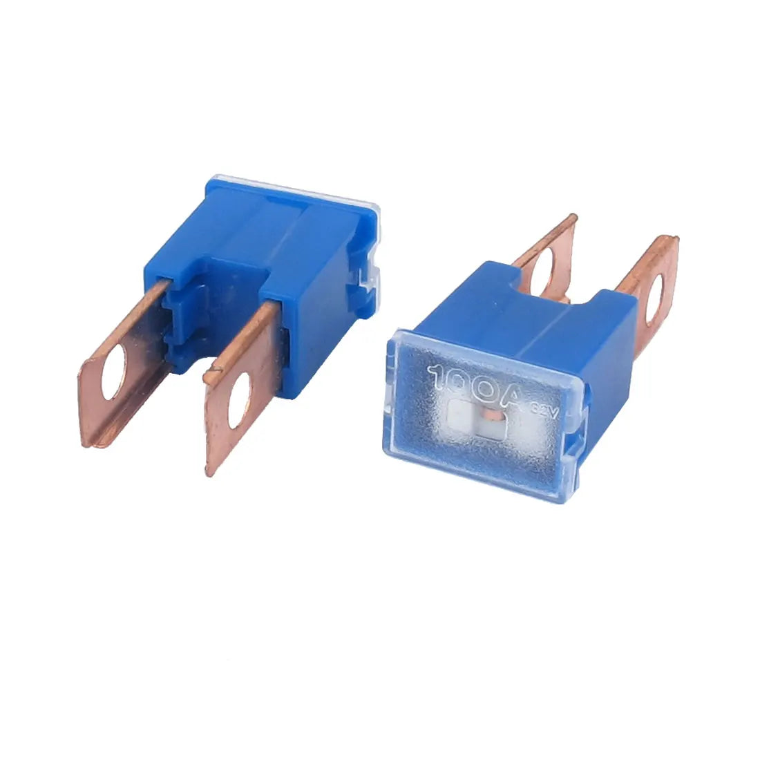 X Autohaux Auto Car 100A 32V Male Pal 2 Straight Blade Slow Blow Fuse Blue 2Pcs Image secondaire du produit