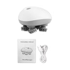 Electric Head Scalp Massager with 4 Kneading Massage Heads Body Deep Tissue Massager for Hair Growth Relaxtion and Cat Pet Claw