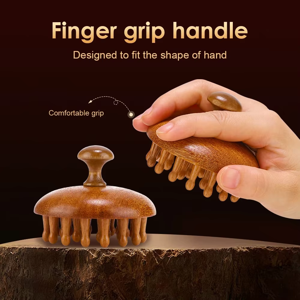 Wooden Scalp Massager Head Brush Manual Secondary image