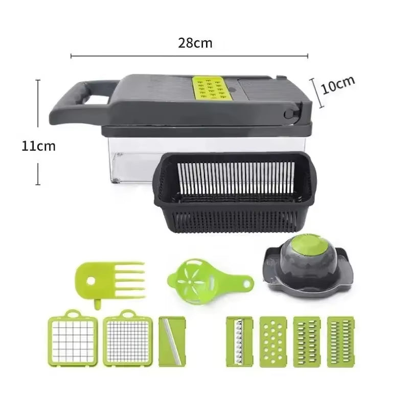 14 in 1 Multifunctional Vegetable Chopper Food Chopper Grate Food Handle Vegetable Slicer Dicer Cut Kitchen Items Cocina
