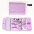 16Pcs Professional Nail Clippers and Cuticle Nippers Set with Travel Case Manicure Set Pedicure Sets Nail Clippers