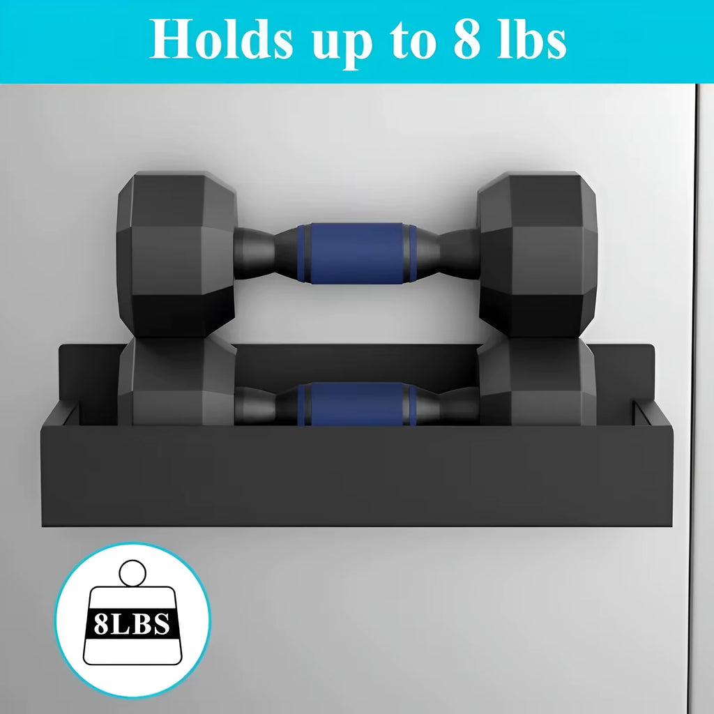 4 Pack Magnetic Fridge Spice Rack, Rustproof Steel Matte Black Storage Shelf with Hooks for Kitchen Organization