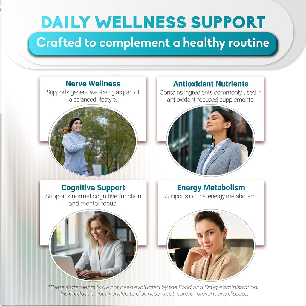 Ultra Benfotiamine - 13-In-1 with Alpha Lipoic Acid, Vitamin B12, Coq10, Rhodiola - Max Absorption -180 Capsules - Non-Gmo, Gluten-Free, Lab Tested