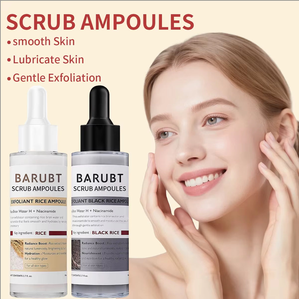 White and Black Rice Ampoule Serums Exfoliating Hydrating Essence Brightening Remove Dead Skin Blackhead Soften Serum Skin Care