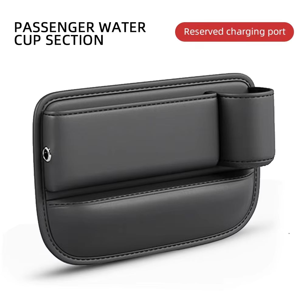 Universal Car Seat Gap Organizer Storage Box Multifunction Leather Crevice Side Storage Pocket Wallet Keys Card with Cup Holder