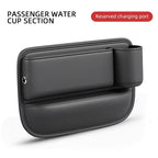 Universal Car Seat Gap Organizer Storage Box Multifunction Leather Crevice Side Storage Pocket Wallet Keys Card with Cup Holder