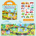 Jelly Sticker Book for Kids DIY Quiet Fun with Scene Stickers Reusable Paste Puzzle Book Educational Activity for Children