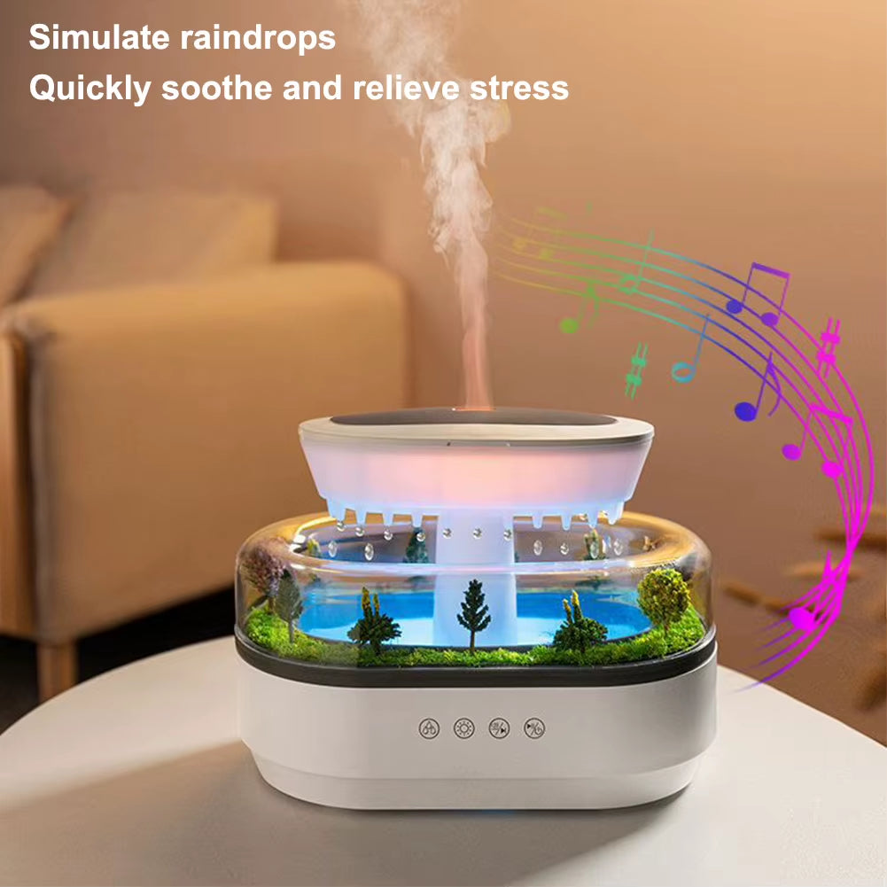 Cloud Rain Humidifier 7 Colors Rainfall Humidifier Rain Sounds Microlandscape Raindrop Essential Oil Aromatherapy Diffuser