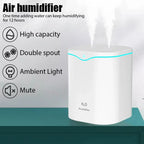 2000ML USB Cool Mist Humidifier Double Spray Port Essential Oil Aromatherapy Purifier for Home Office