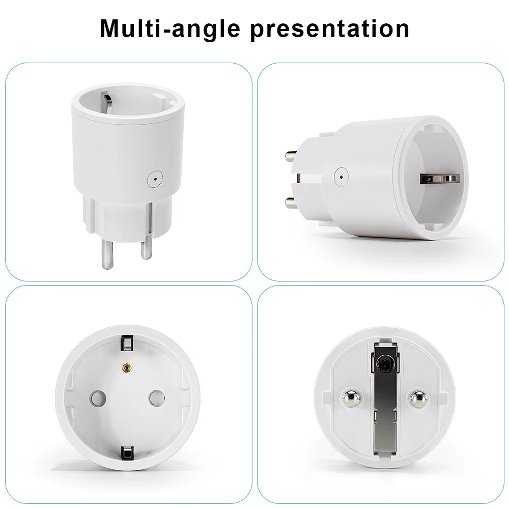 Tuya WiFi Smart Plug 10A EU Smart Socket with Power Monitoring Timing Function Voice Control via Alexa Google Home Yandex