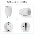 Tuya WiFi Smart Plug 10A EU Smart Socket with Power Monitoring Timing Function Voice Control via Alexa Google Home Yandex