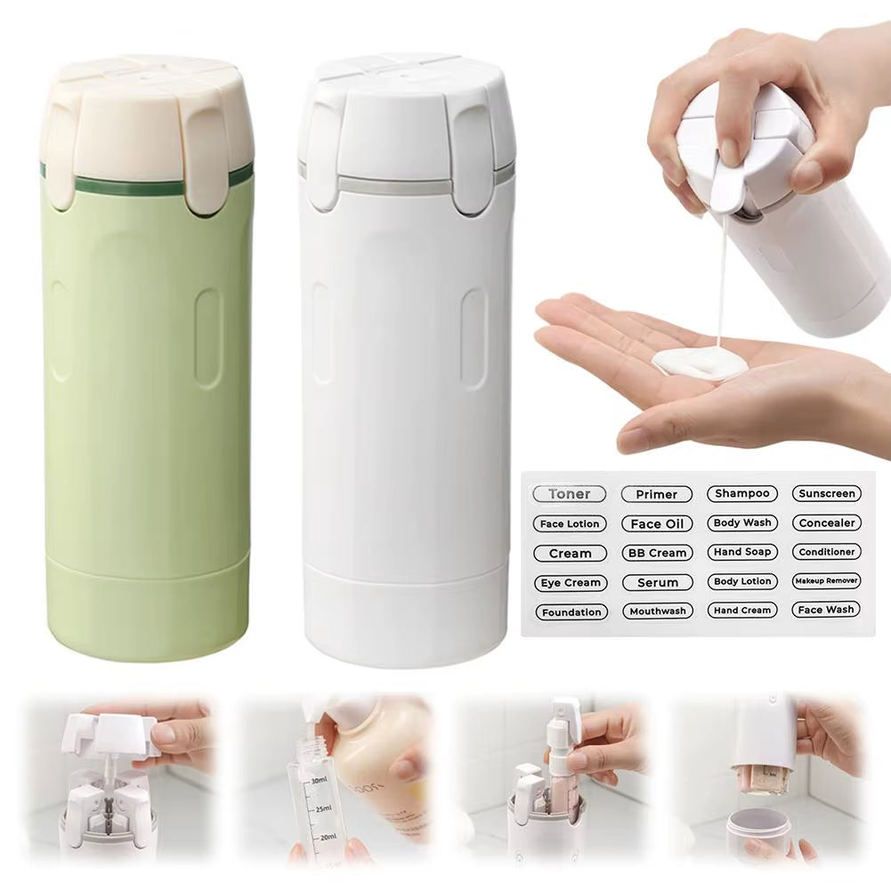 4 in 1 Travel Dispenser Portable Travel Bottles Leak Proof Leakproof Travel Container for Perfume Shampoo Conditioner Lotion