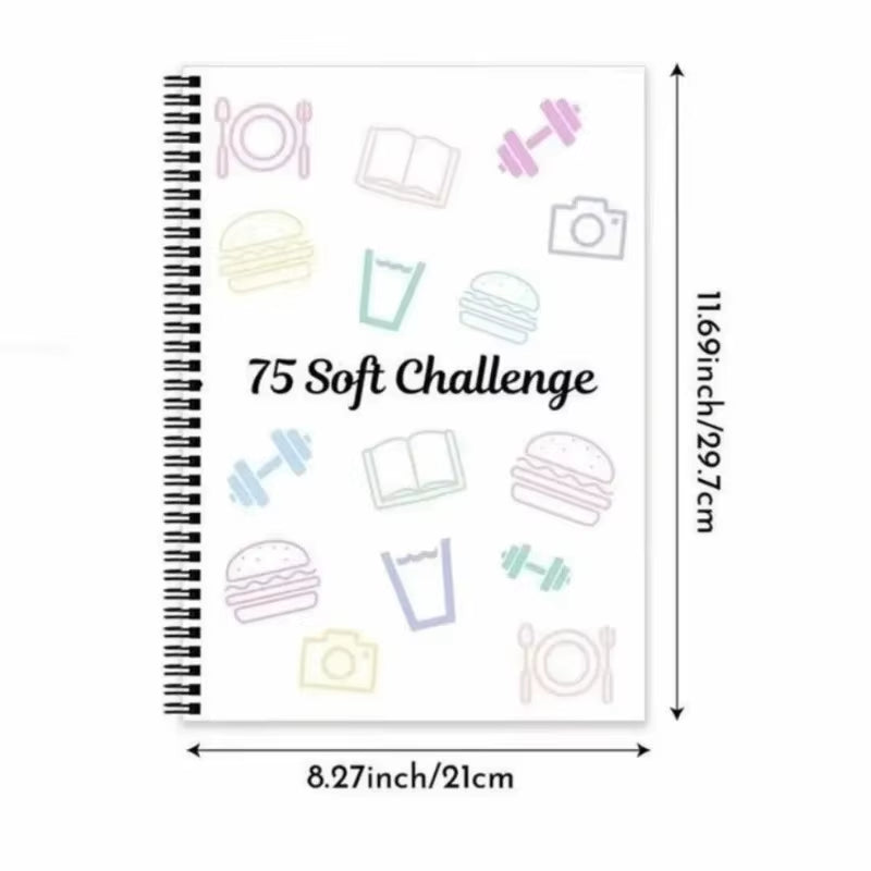 75 Sheets Challenge Planner Notebook Editable Multiple Functional Soft Challenge Planner Hardcover Calendar Planner Daily Work