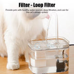 Cat Water Dispenser Auto Filter Transparent Cat Drinker USB Electric Mute Recirculate Filtering Drinker for Cats Water Fountain